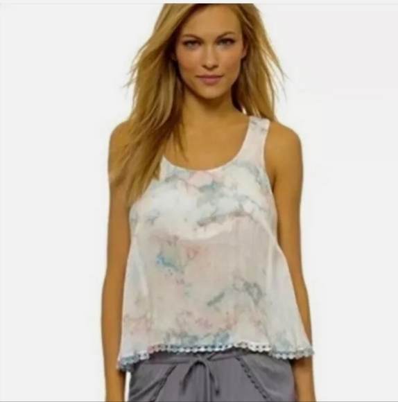 YOUNG FABULOUS AND BROKE YFB Tie Dye Tank Top Small Boho Flowy Fairy Festival - Picture 1 of 7